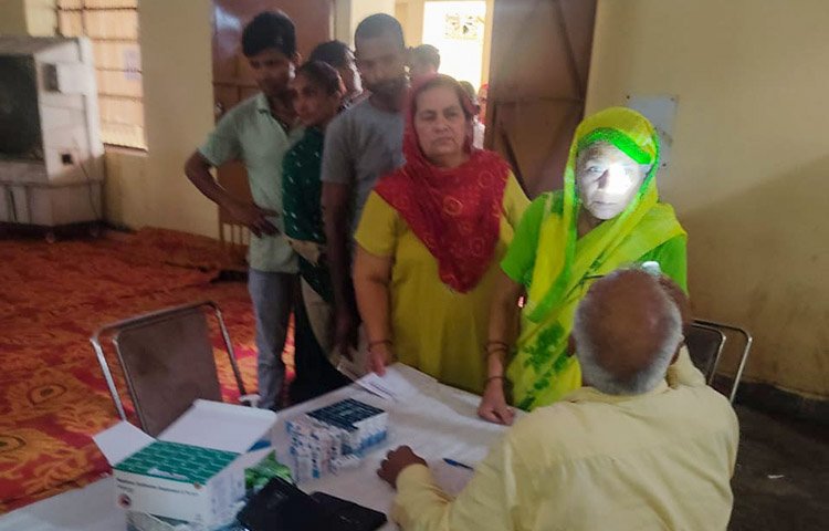 Eye camp was held at Chaupal, Singhalpur Village,